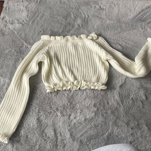 Showpo cream cropped sweater size 0
